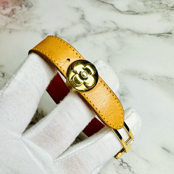 EUC Louis Vuitton Vachetta Leather Monogram Millennium Wish Bracelet - Picture 4 of 11